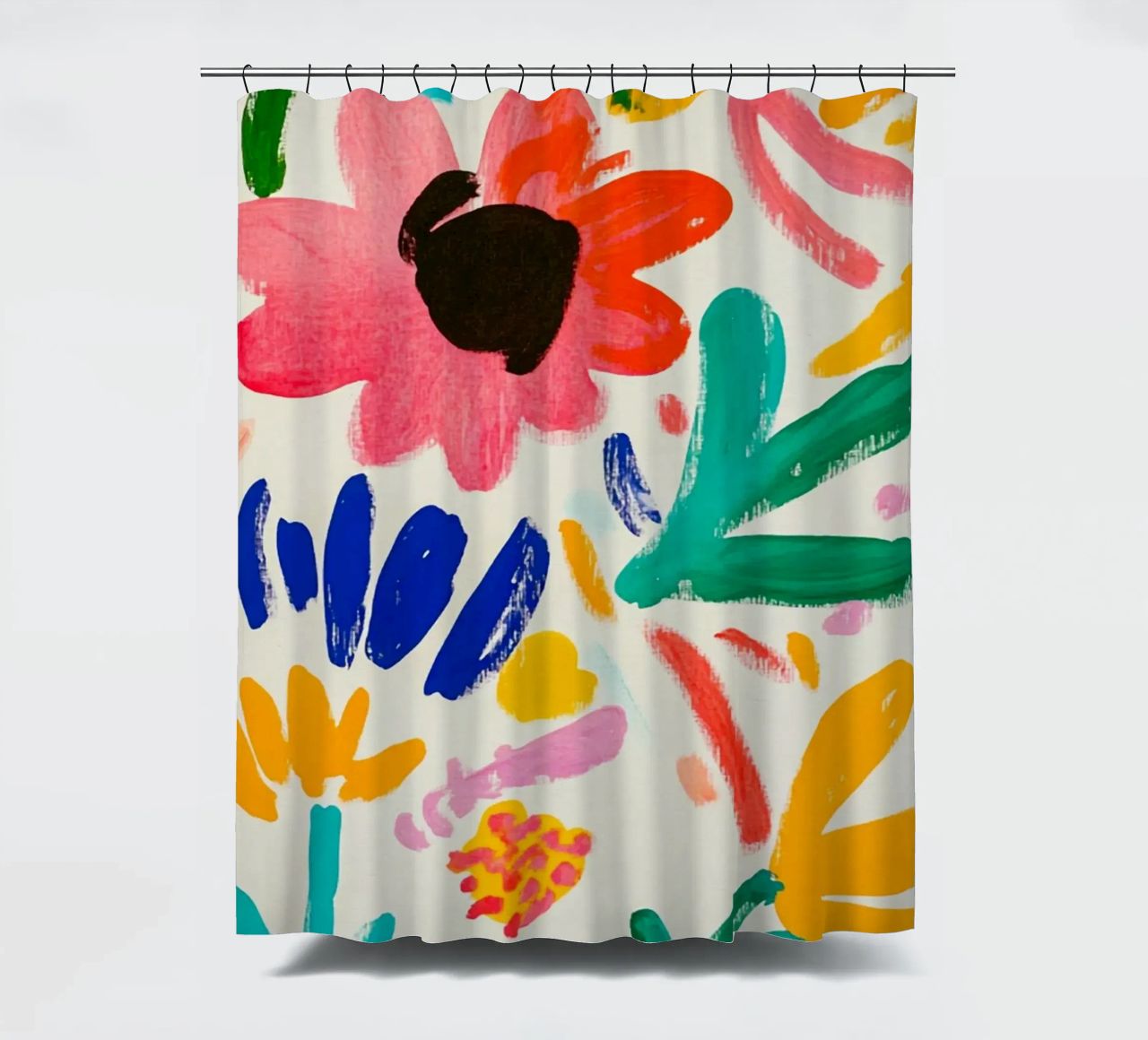 Feliz jardín de flores Henri Matisse cortina de baño de Modern Muse