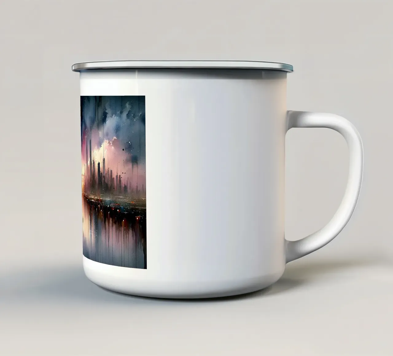 Silhouette effimera dell'alba tazza in smalto da Chromatic Fusion Studio