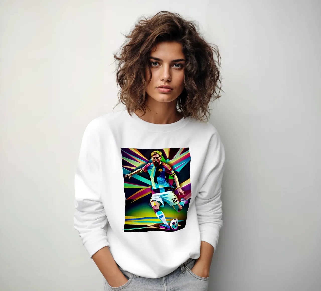 Messi with the ball sweatshirt by BONANZA