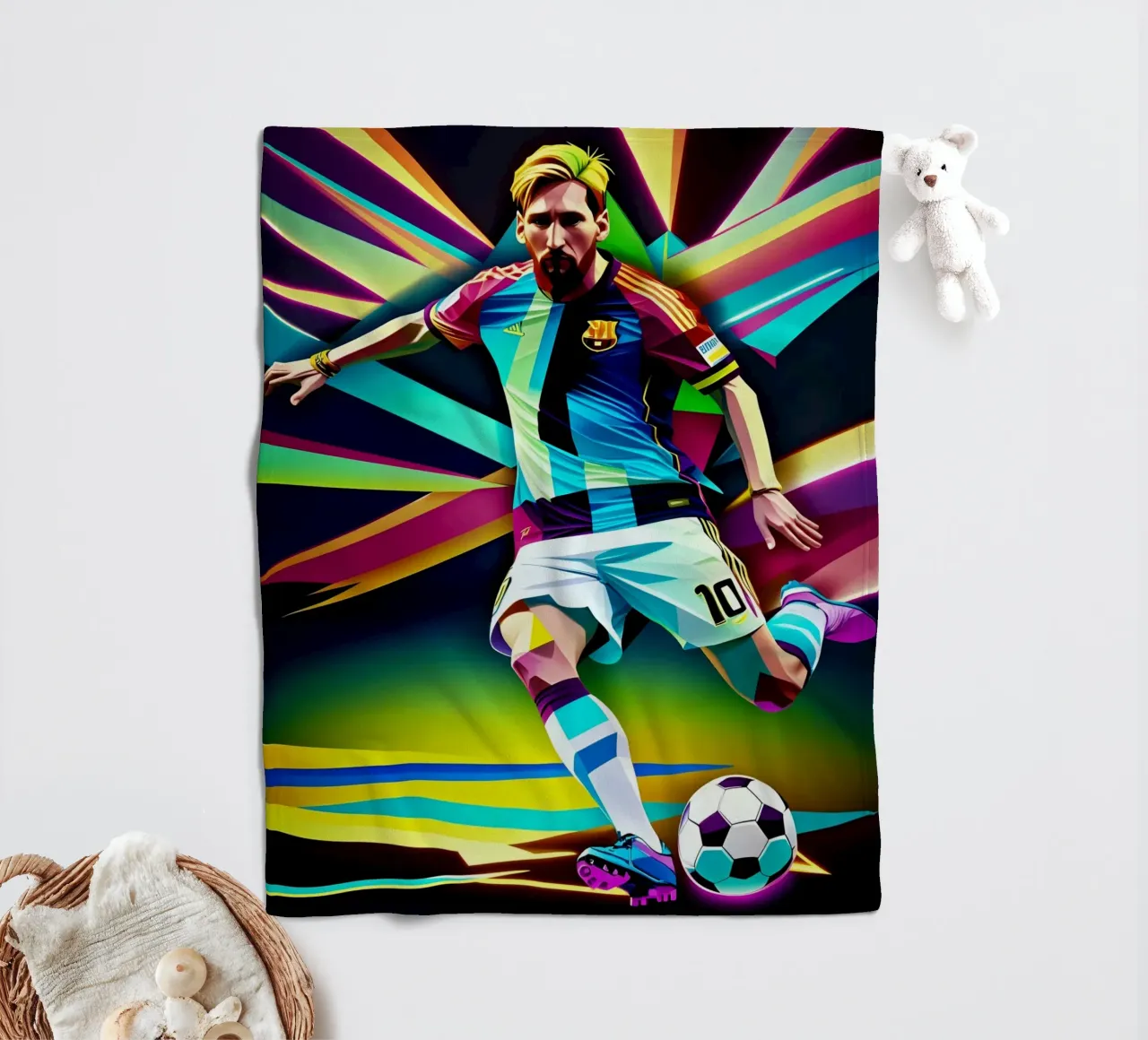 Messi con la palla coperta in pile da BONANZA