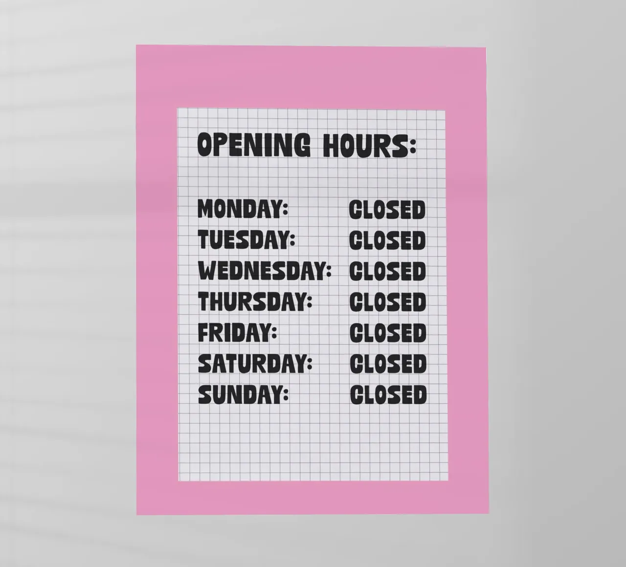 Opening Hours pellicola backlit da TheGrumpyHomeDecor