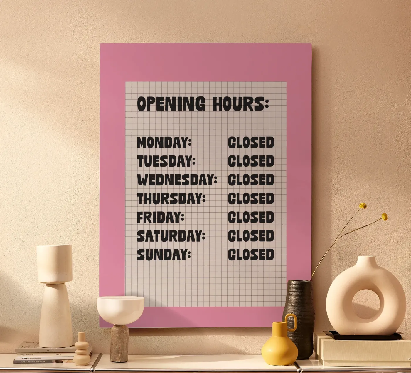 Opening Hours pannello forex da TheGrumpyHomeDecor