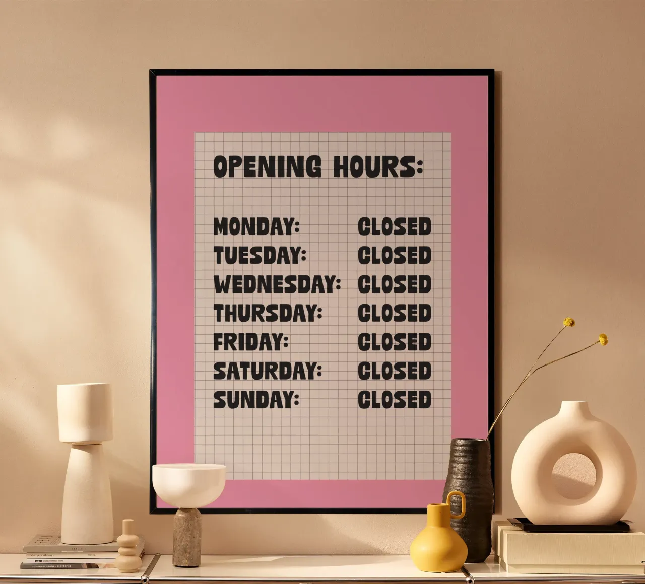 Opening Hours carta hahnemühle da TheGrumpyHomeDecor