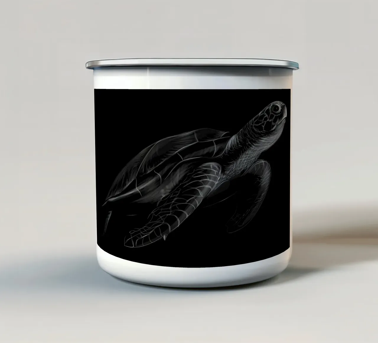Große Meeresschildkröte Emaille Tasse von Delaplane