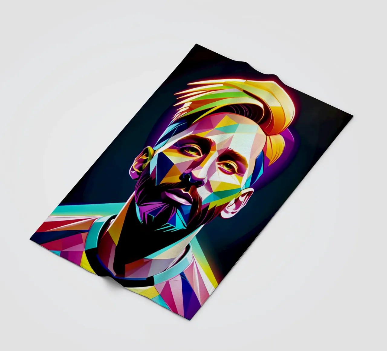 Messi ritratto al neon wpap coperta in pile da BONANZA