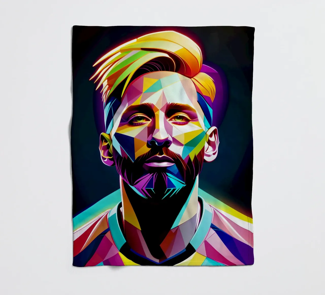 Messi ritratto al neon wpap coperta in pile da BONANZA