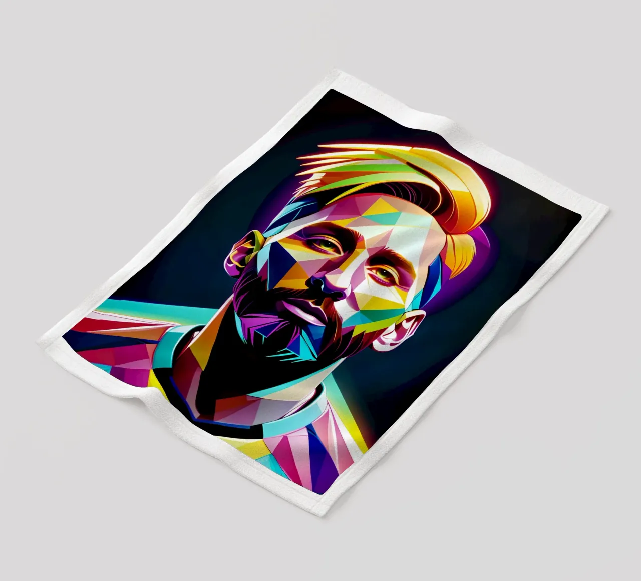Messi ritratto al neon wpap coperta in pile da BONANZA