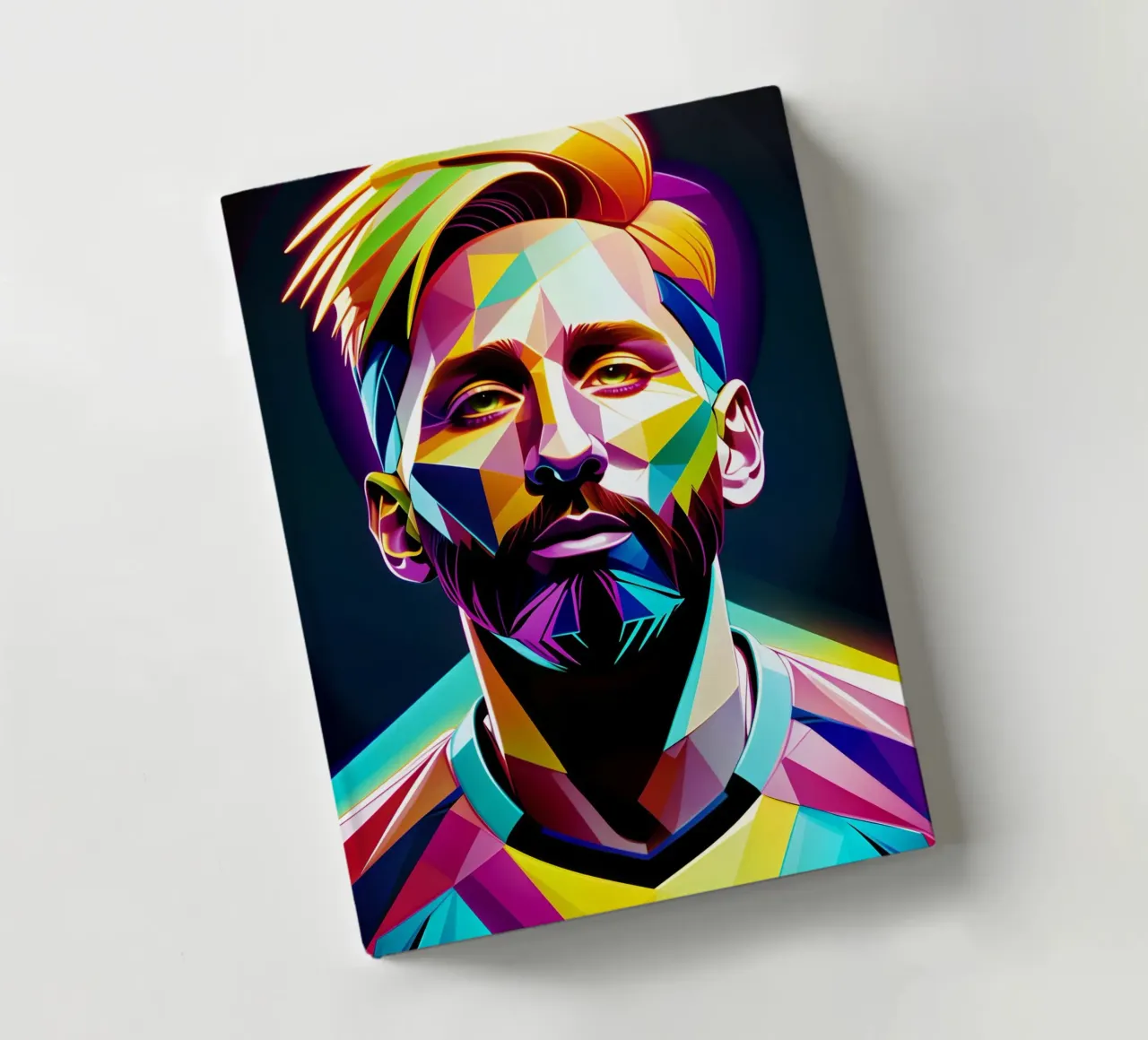 Messi portrait neon wpap notebook by BONANZA