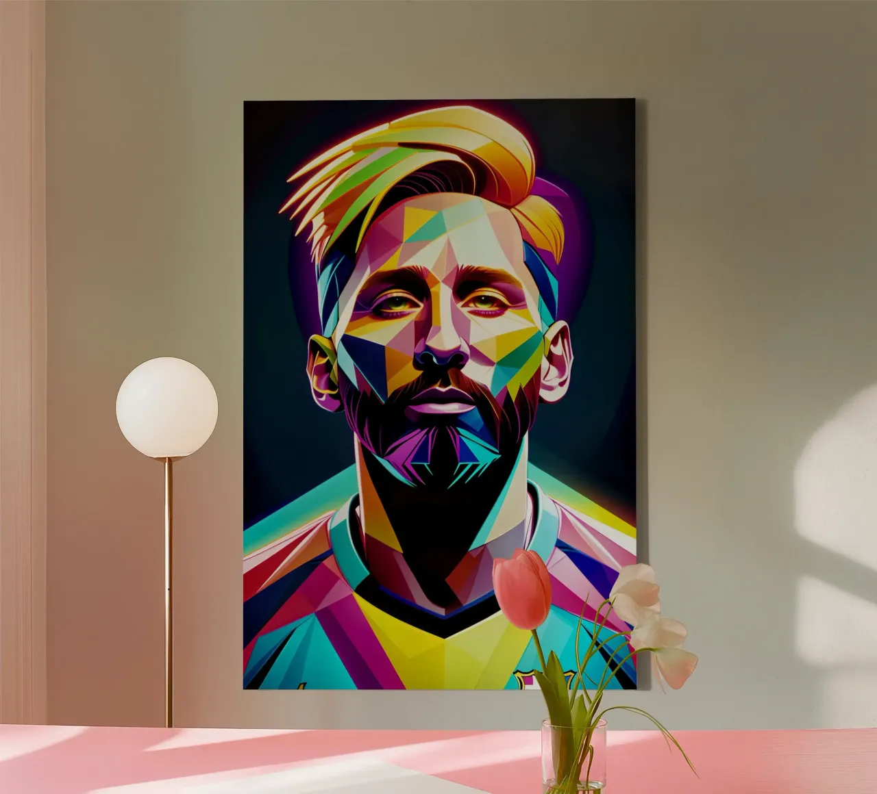 Messi portrait neon wpap canvas by BONANZA