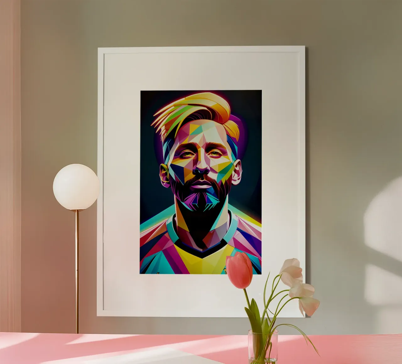 Messi ritratto al neon wpap carta hahnemühle da BONANZA