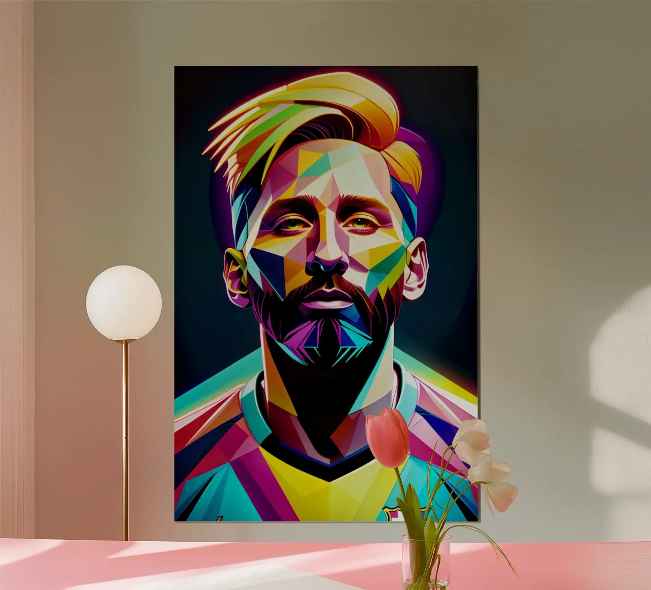 Messi ritratto al neon wpap carta hahnemühle da BONANZA