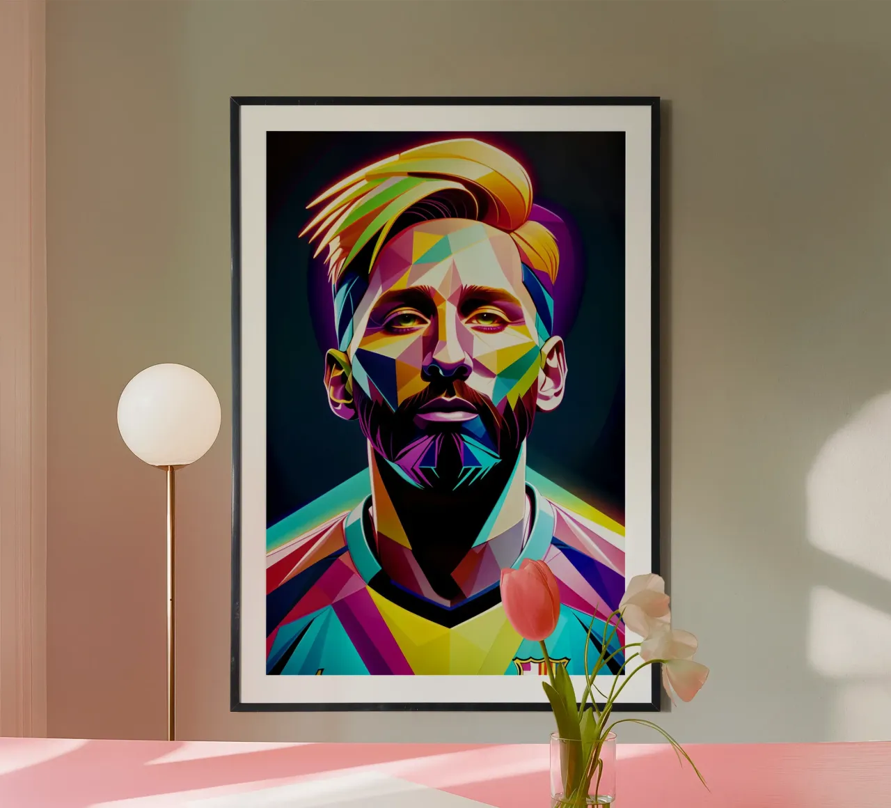 Messi ritratto al neon wpap carta hahnemühle da BONANZA