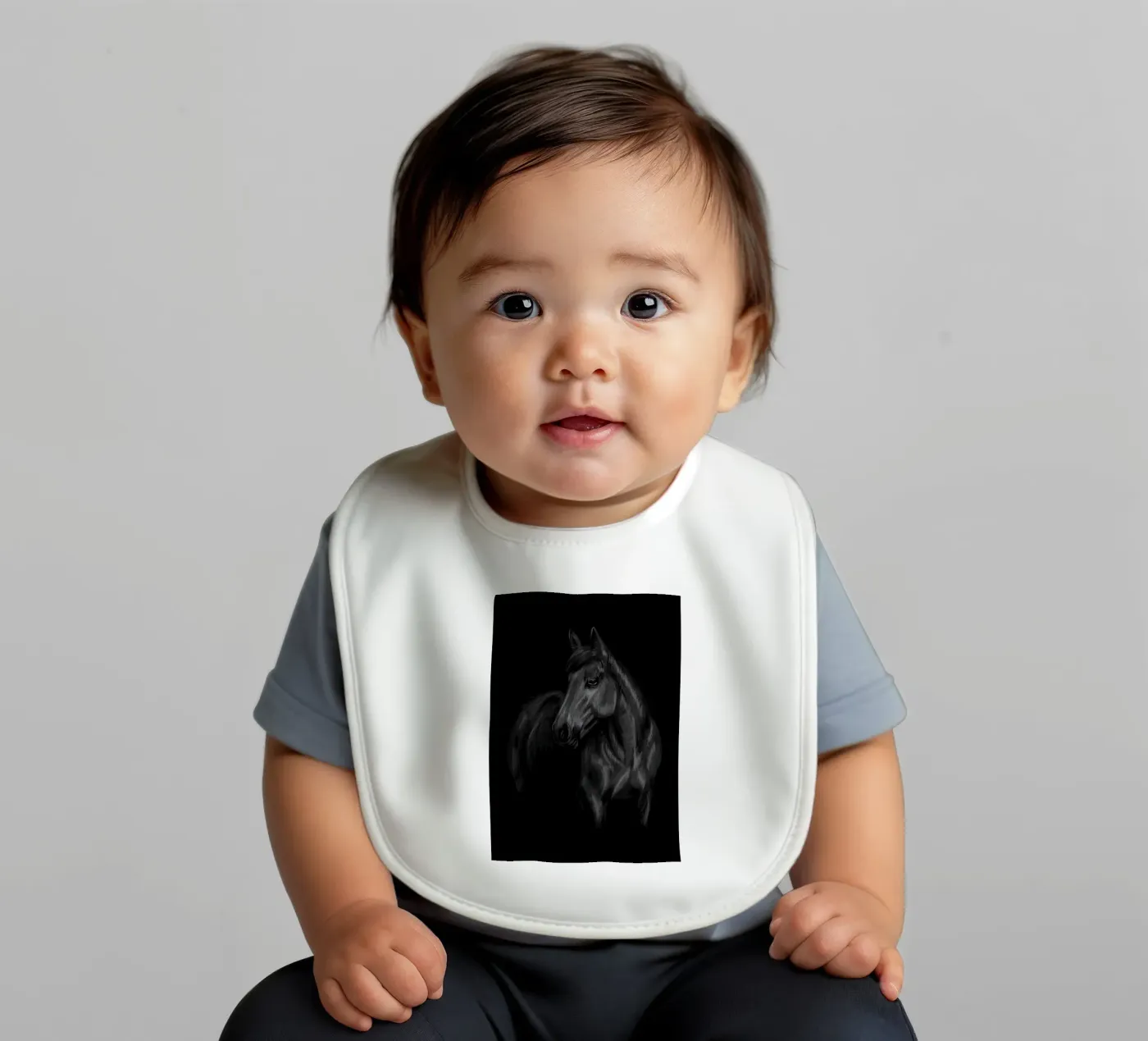 Horse baby bib by Delaplane