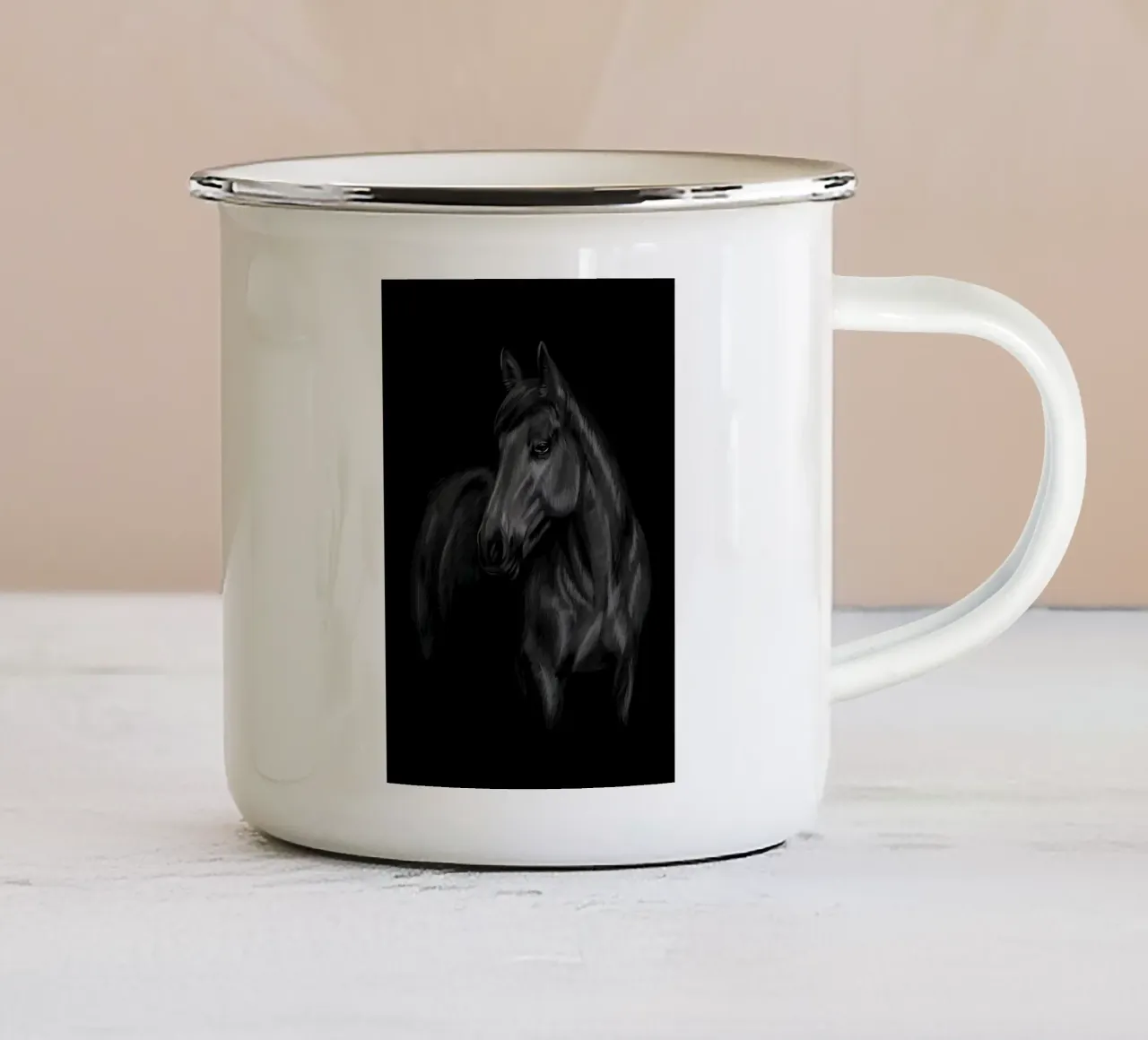 Cavallo tazza in smalto da Delaplane