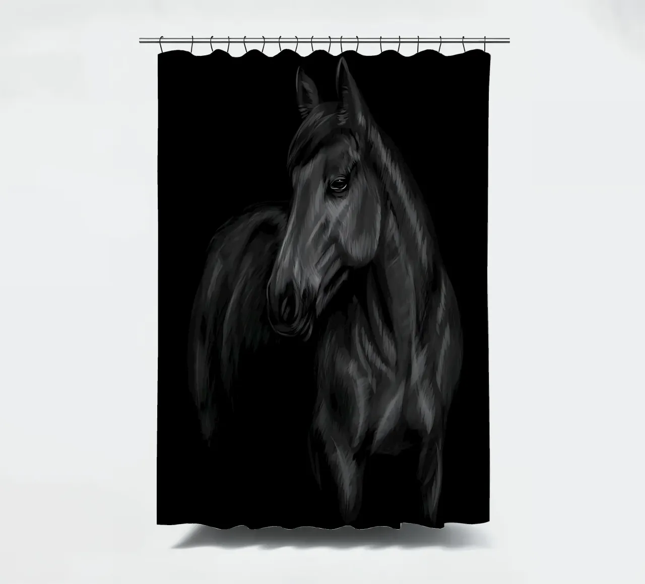 Horse shower curtain by Delaplane