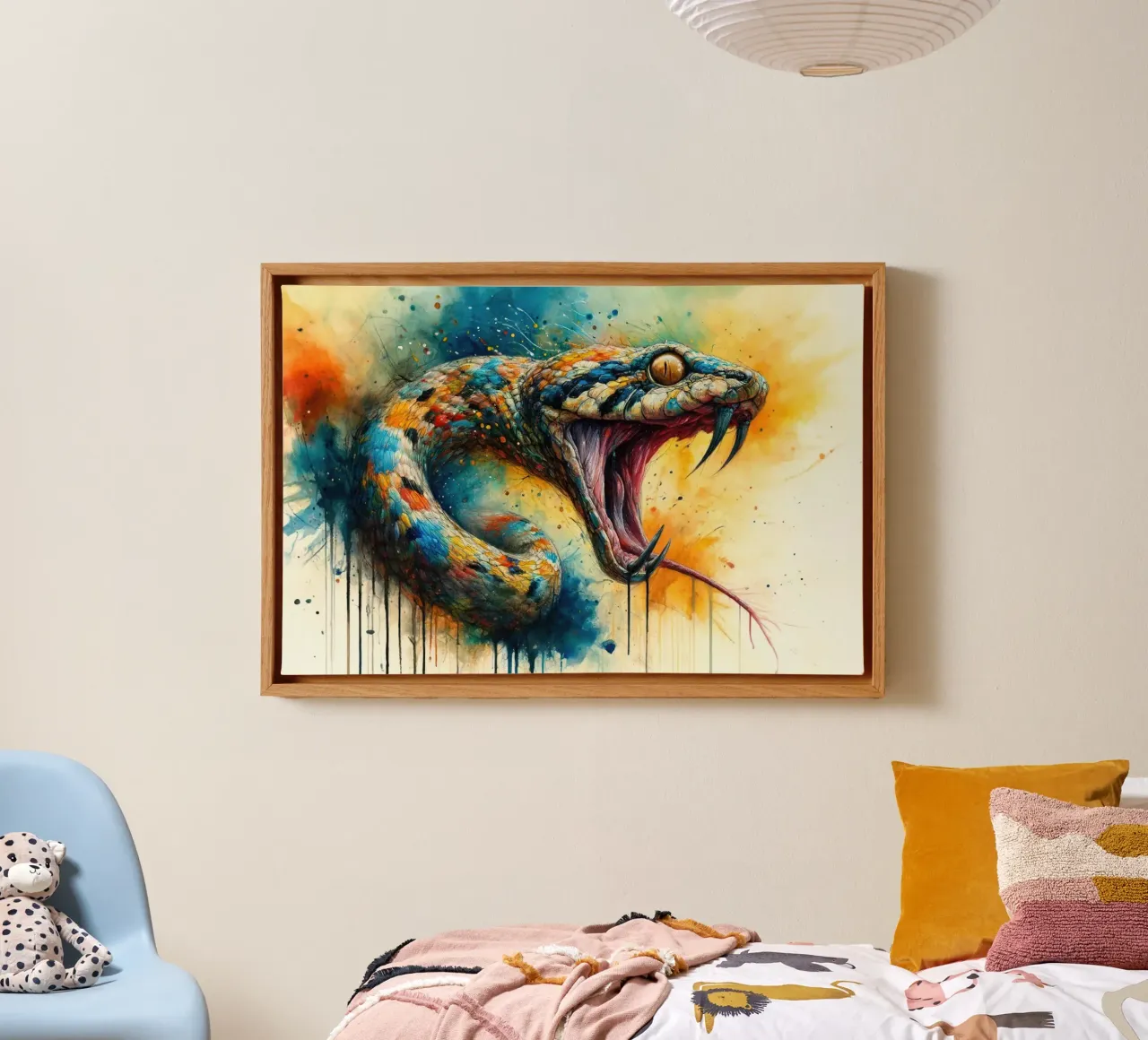 Predatory Gaze Unleashed canvas with Floater frame by Chromatic Fusion Studio