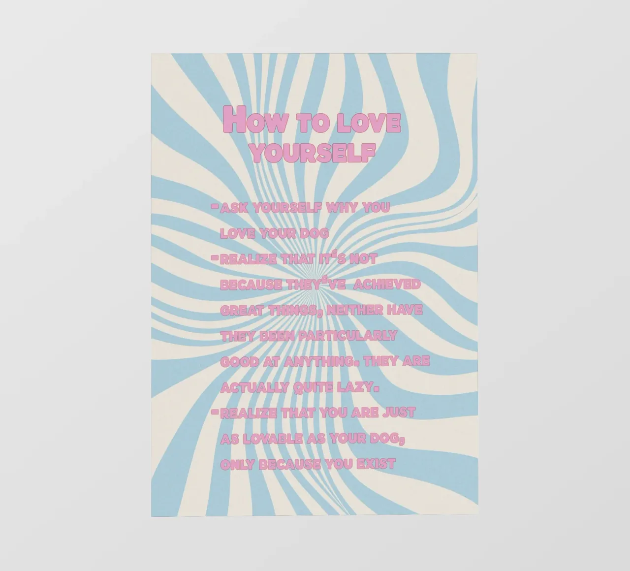 How to love yourself telo in pvc da thesoulhugclub