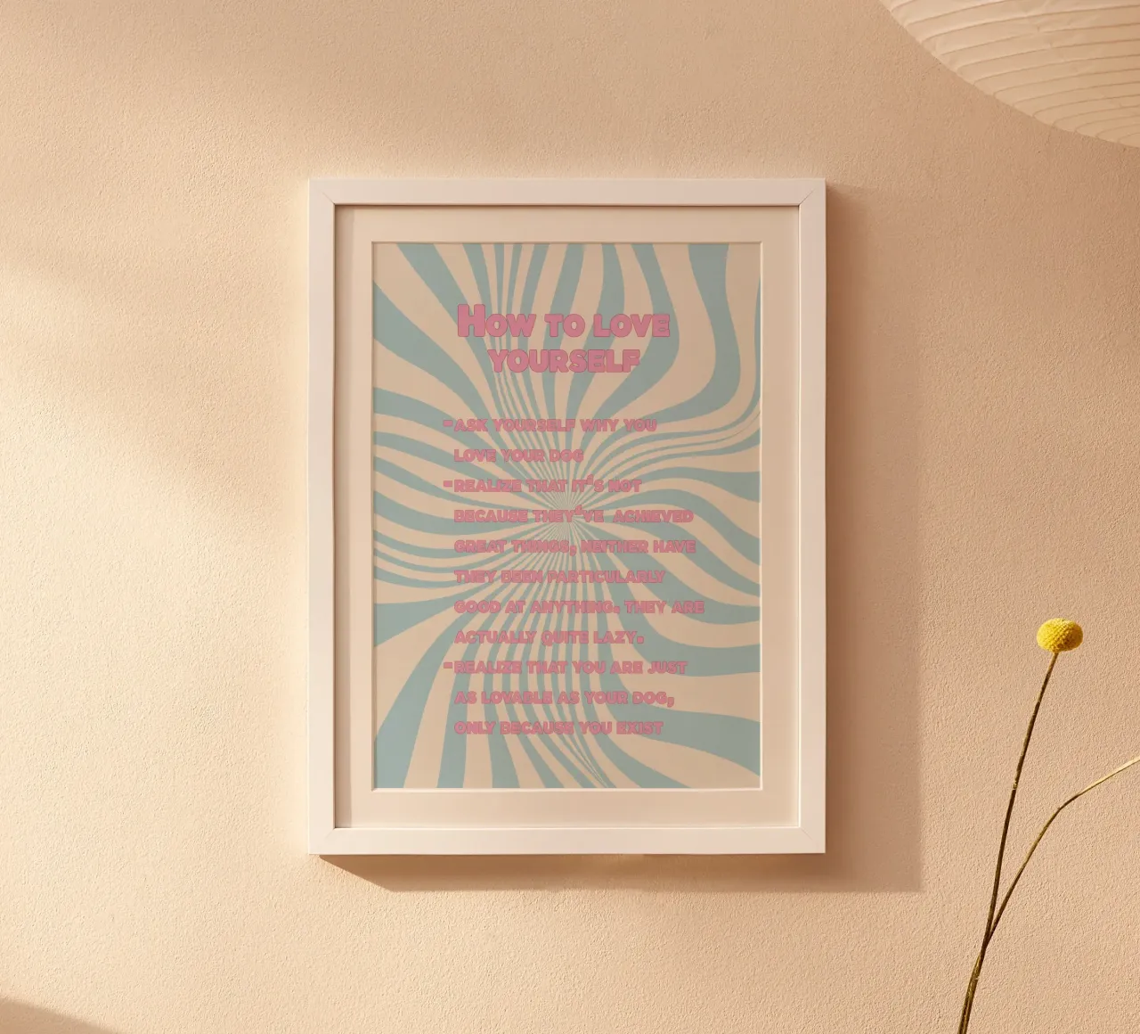 How to love yourself poster con telaio in alluminio da thesoulhugclub