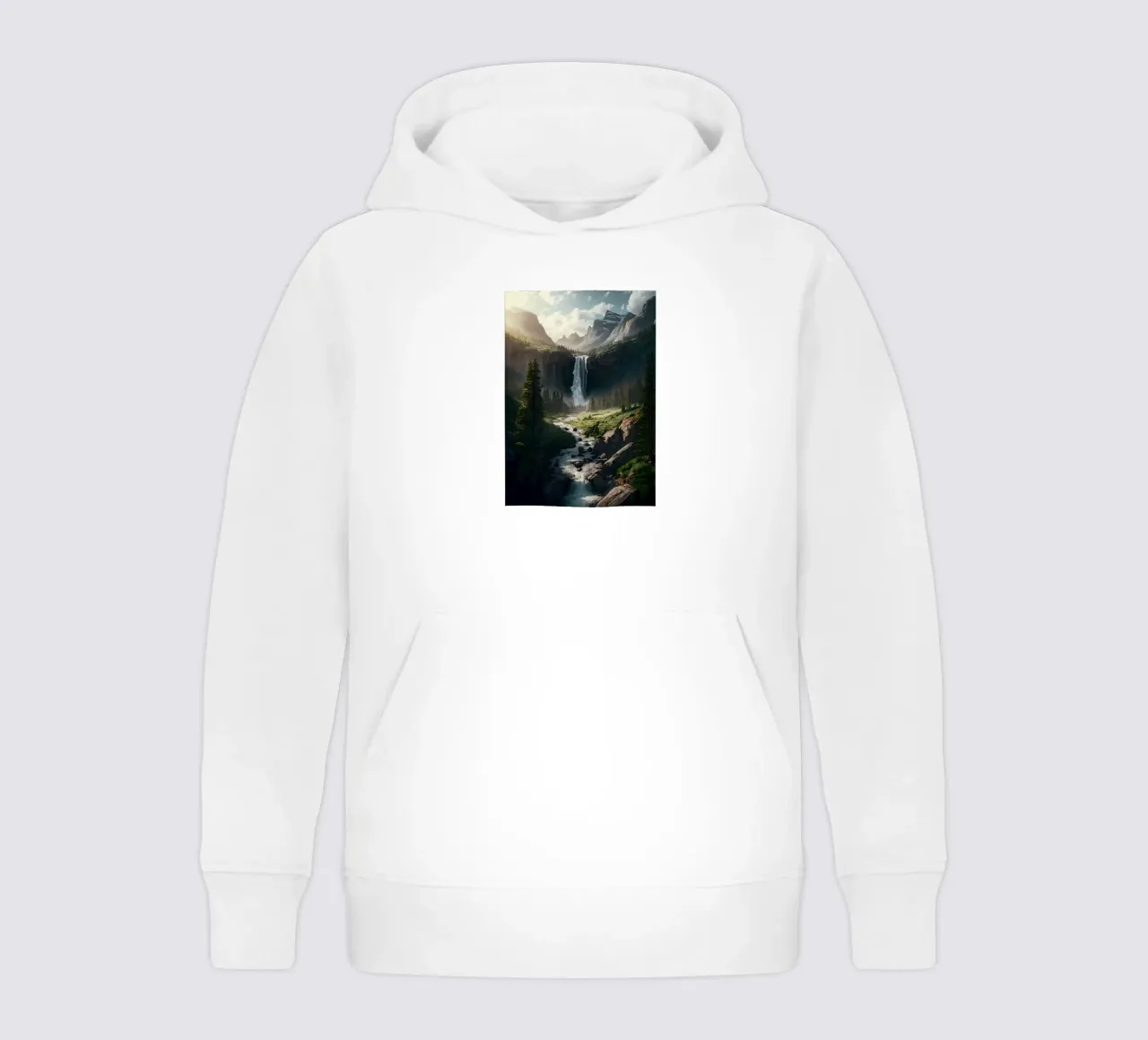 Wasserfall im Wald Natur Kinder Hoodie von Ginnery