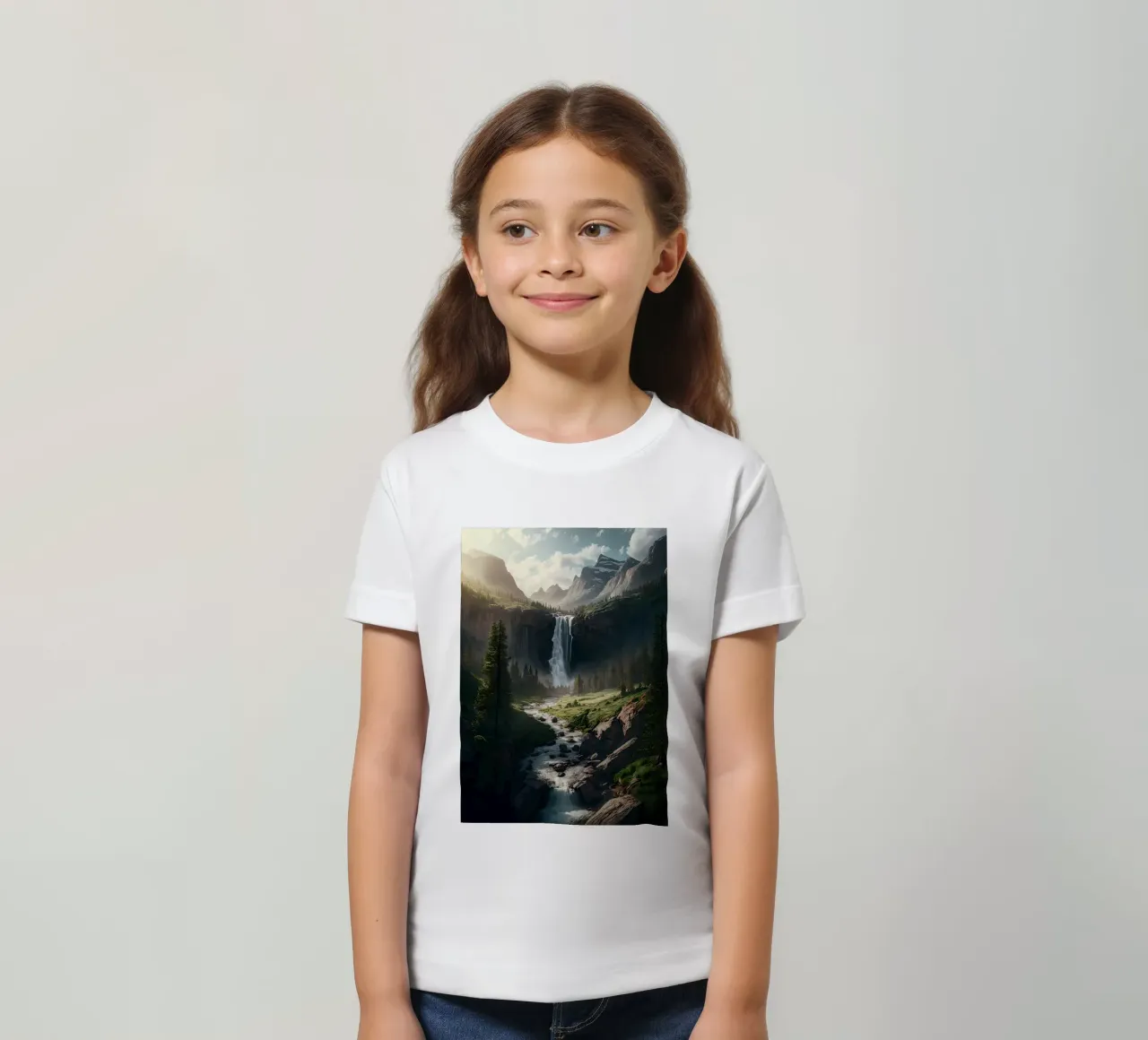 Cascata nella natura della foresta t-shirt bambini da Ginnery