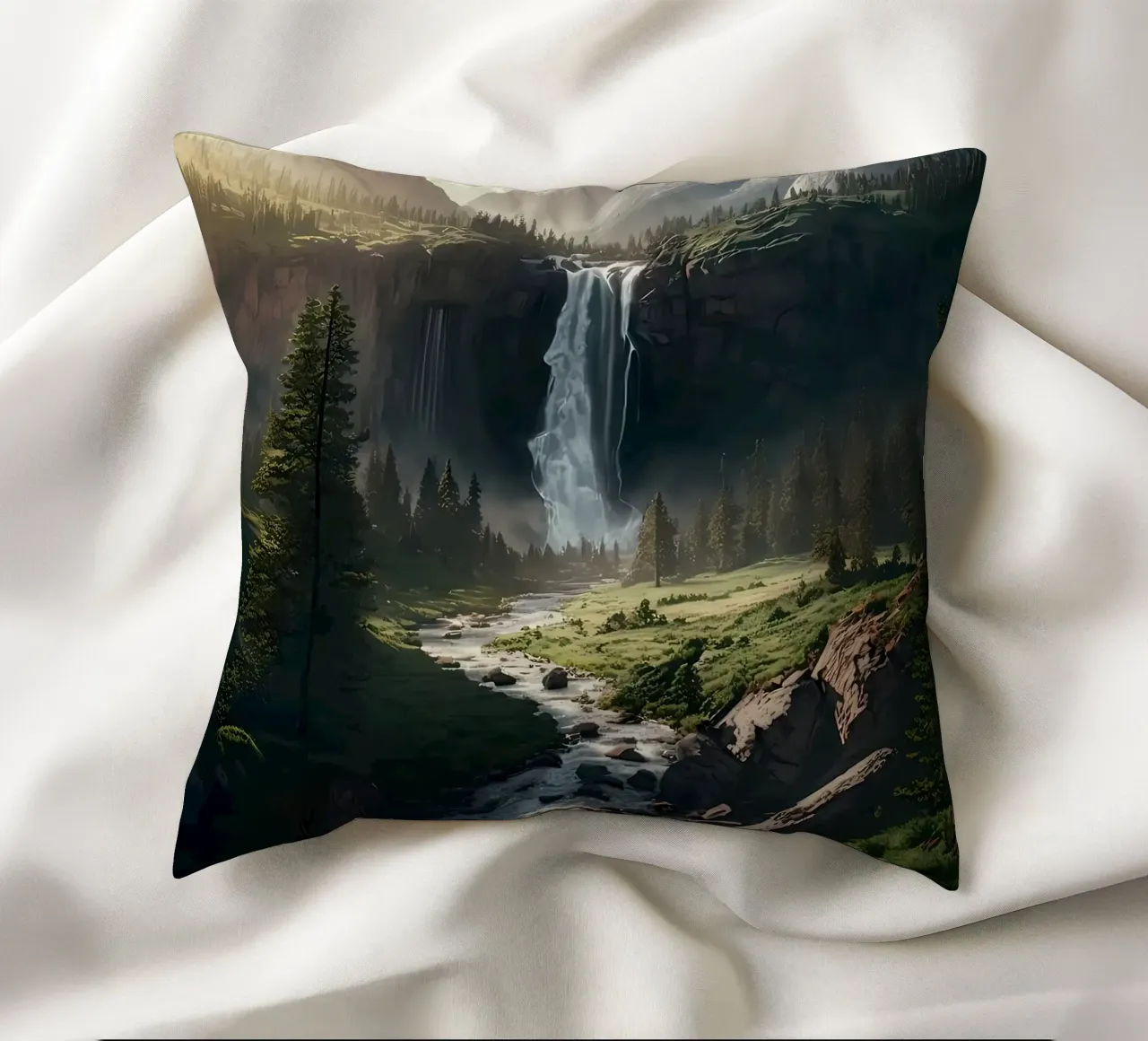 Cascata nella natura della foresta cuscino da Ginnery