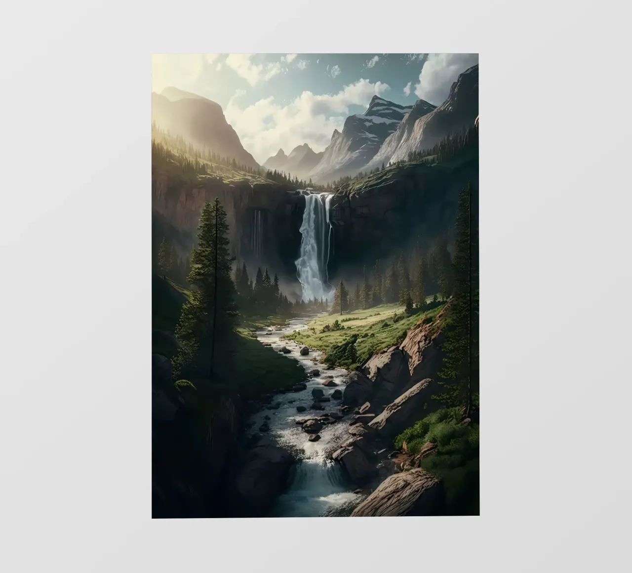Cascata nella natura della foresta telo in pvc da Ginnery