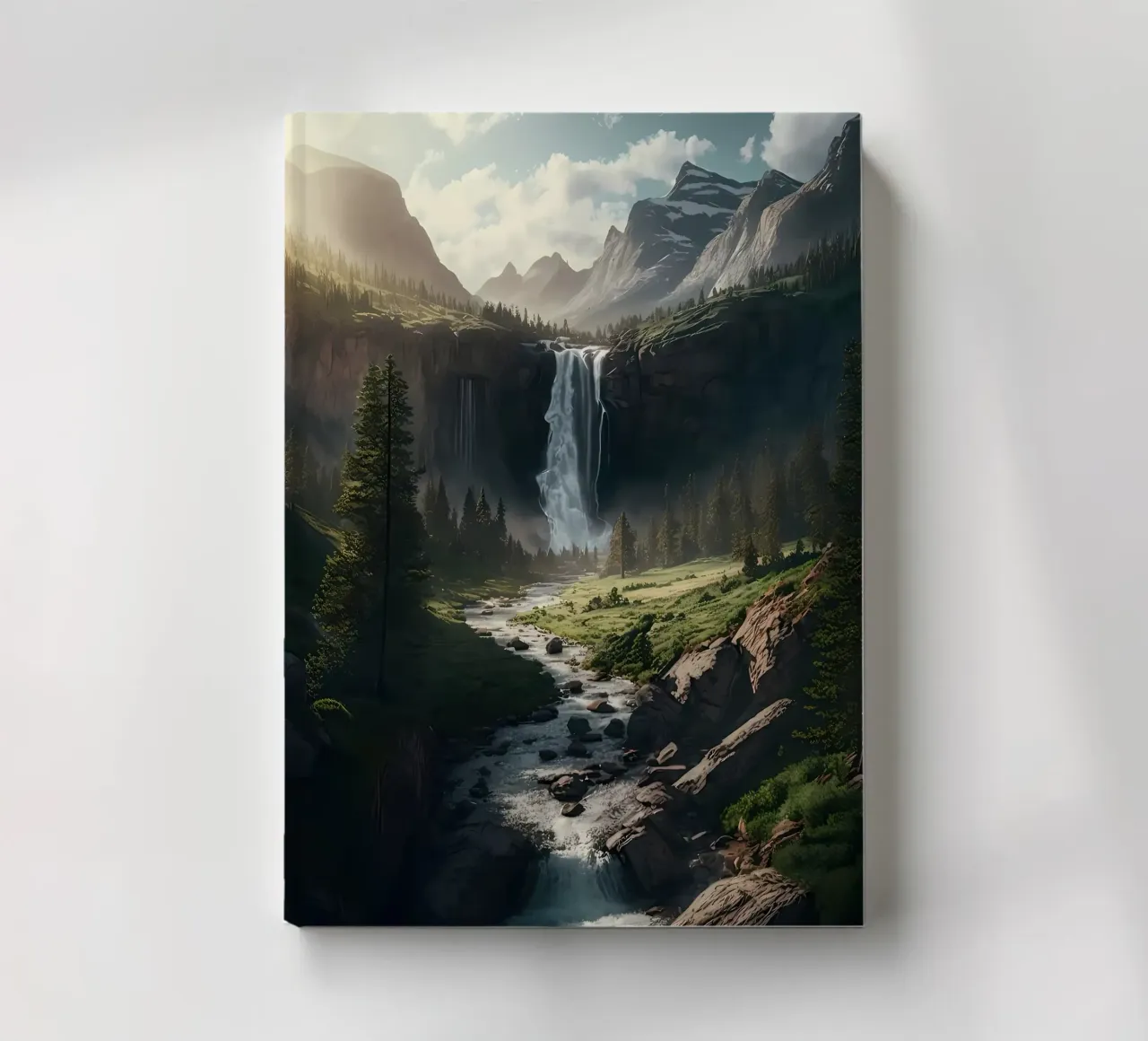 Waterfall in Forest Nature notebook by Ginnery