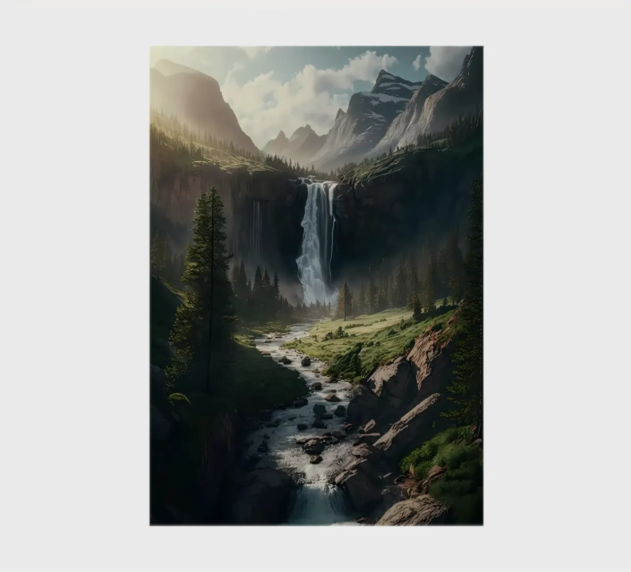 Waterfall in Forest Nature notebook by Ginnery