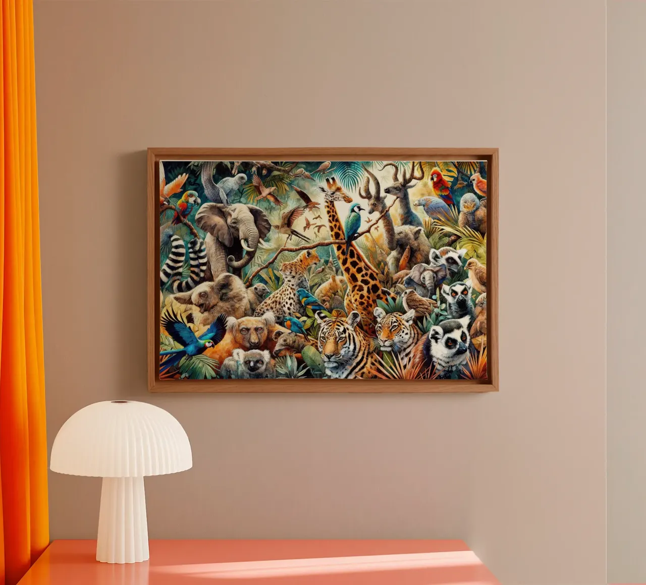 Jungle Symfonie canvas met Baklijst van Chromatic Fusion Studio