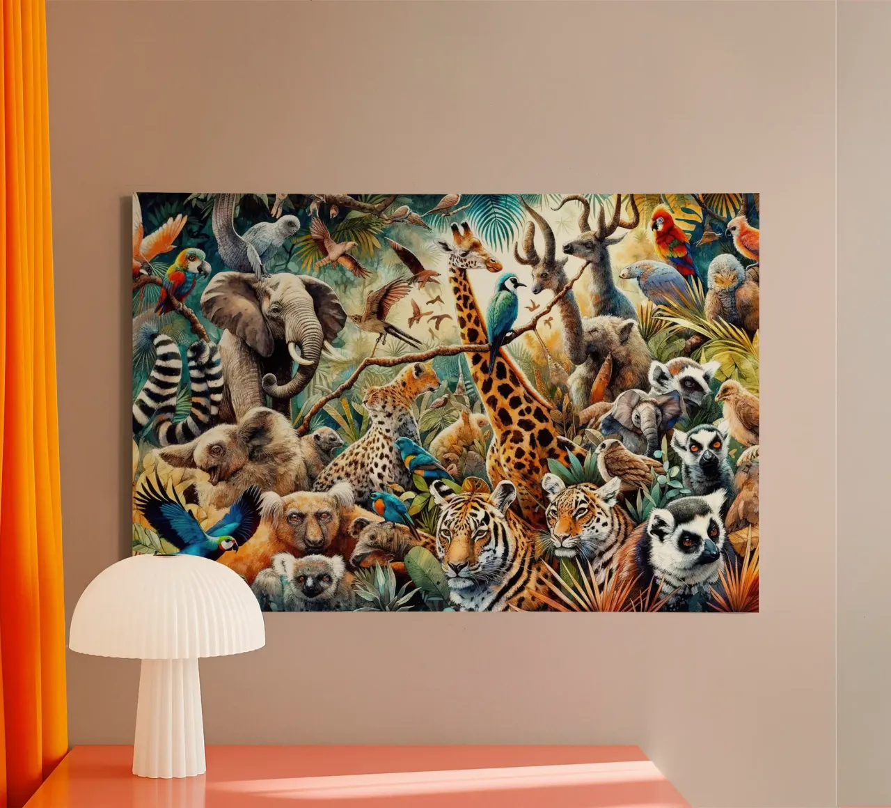 Jungle Symfonie canvas met Baklijst van Chromatic Fusion Studio