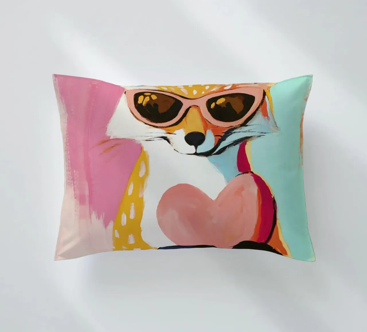 Volpe fredda Whimiscal con cuore cuscino da Modern Muse