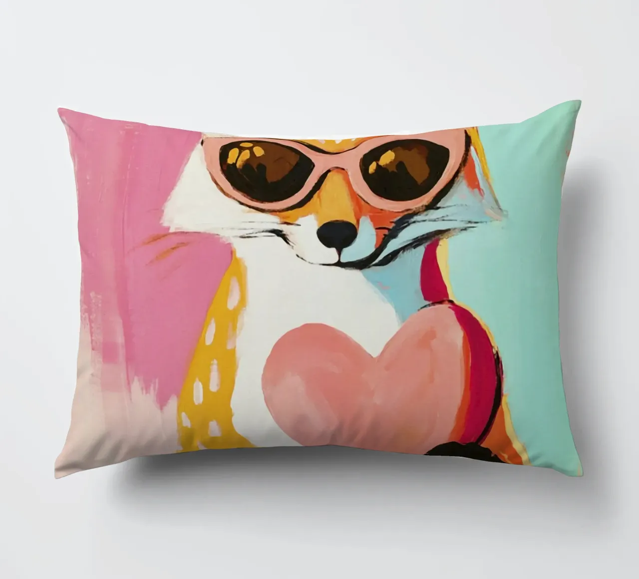 Volpe fredda Whimiscal con cuore cuscino da Modern Muse