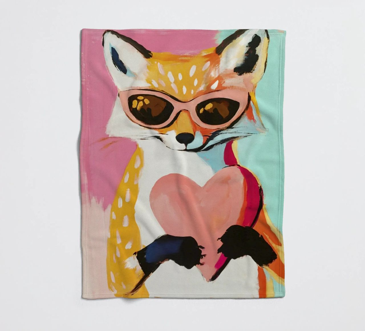 Volpe fredda Whimiscal con cuore coperta in pile da Modern Muse