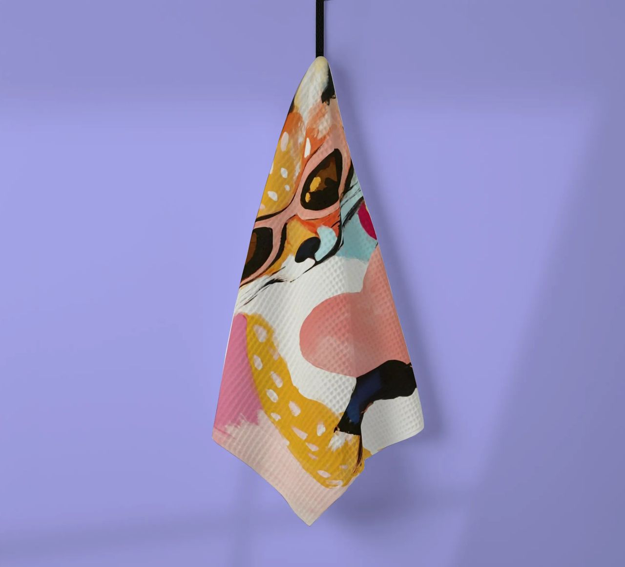 Whimiscal Cool Fox avec cœur torchon de Modern Muse