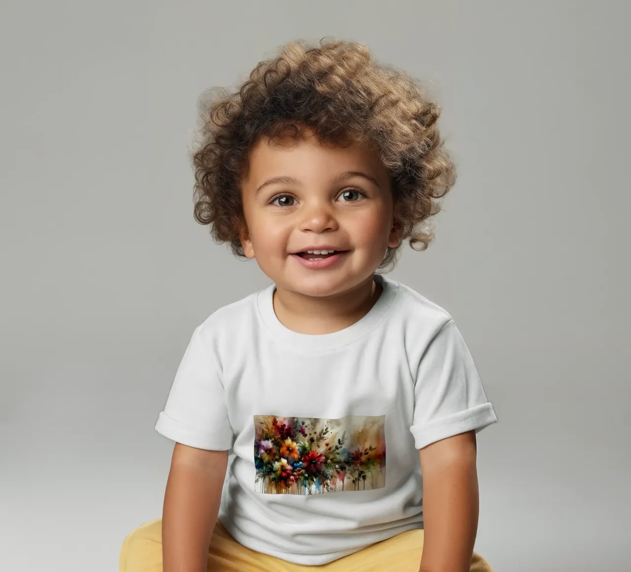 Ethereal Floral Symphony baby t-shirt by Chromatic Fusion Studio