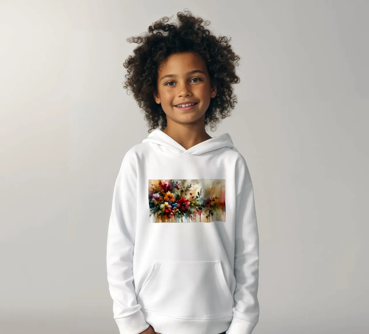Ethereal Floral Symphony kids hoodie by Chromatic Fusion Studio