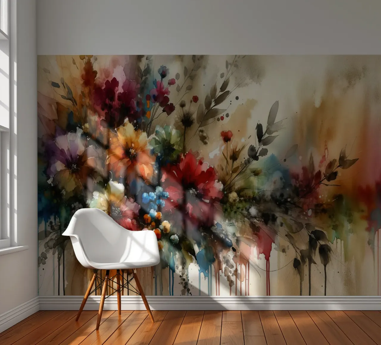 Ethereal Floral Symphony photo wallpaper by Chromatic Fusion Studio