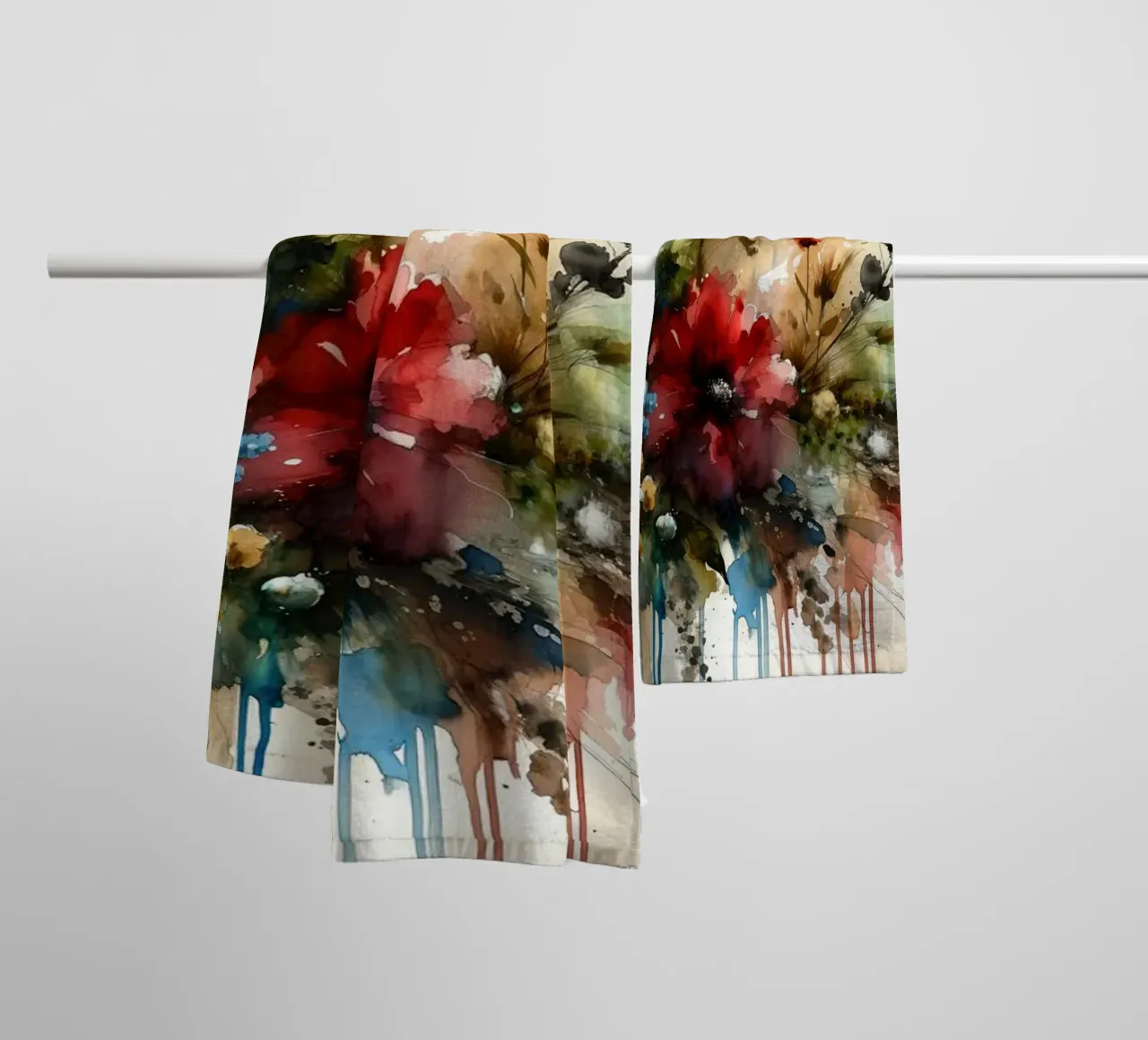 Etherische bloemsymfonie badhanddoek van Chromatic Fusion Studio
