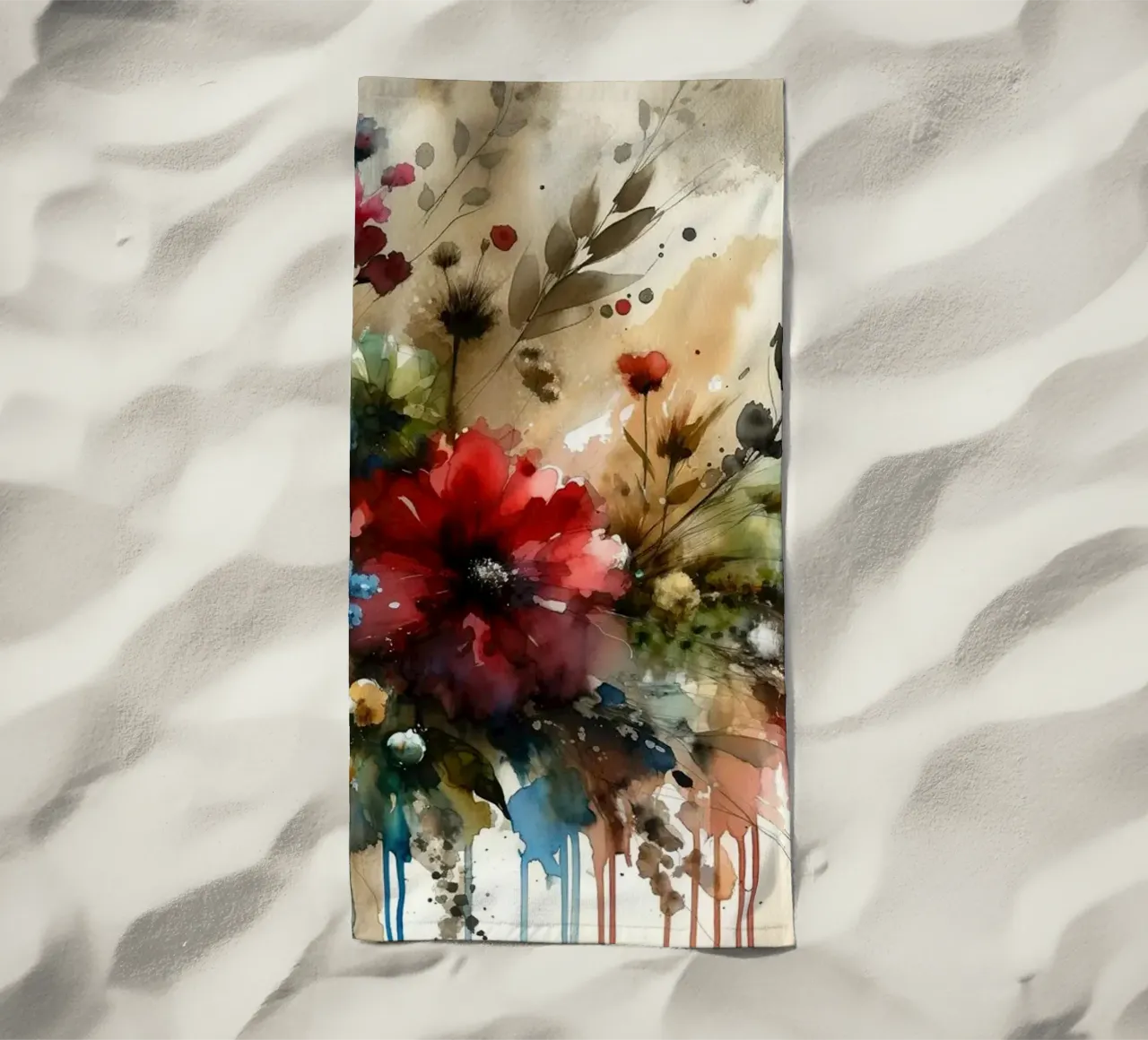Etherische bloemsymfonie strandhanddoek van Chromatic Fusion Studio
