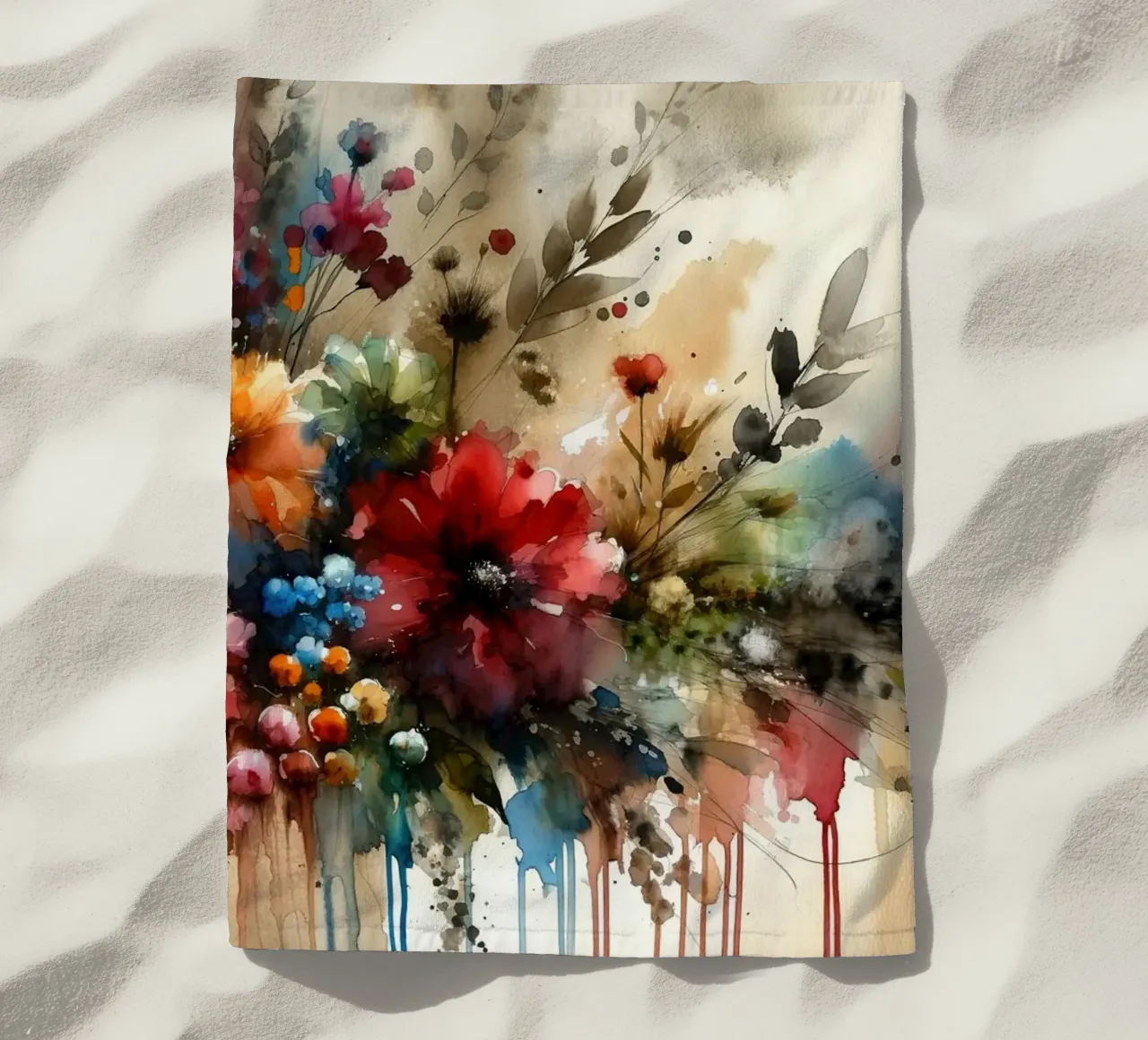 Etherische bloemsymfonie strandhanddoek van Chromatic Fusion Studio