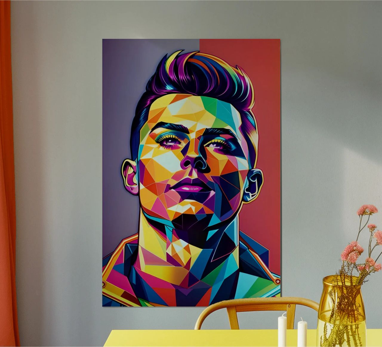 Cristiano Ronaldo Pop-Art Neon Poster von BONANZA