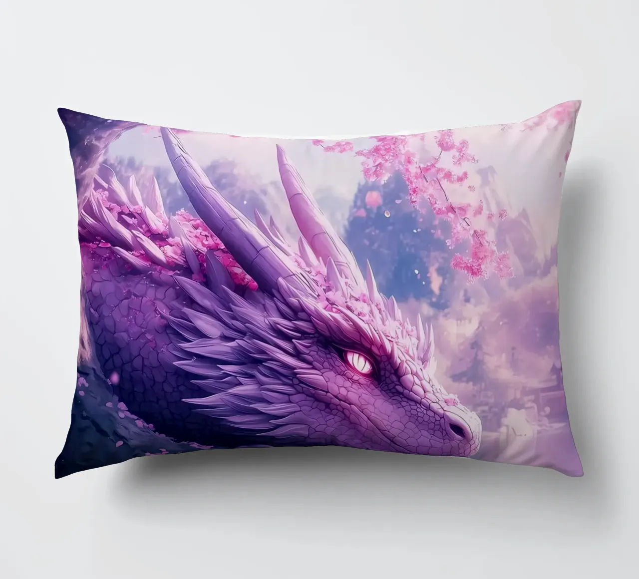 Drago in fiore di ciliegio cuscino da Ginnery