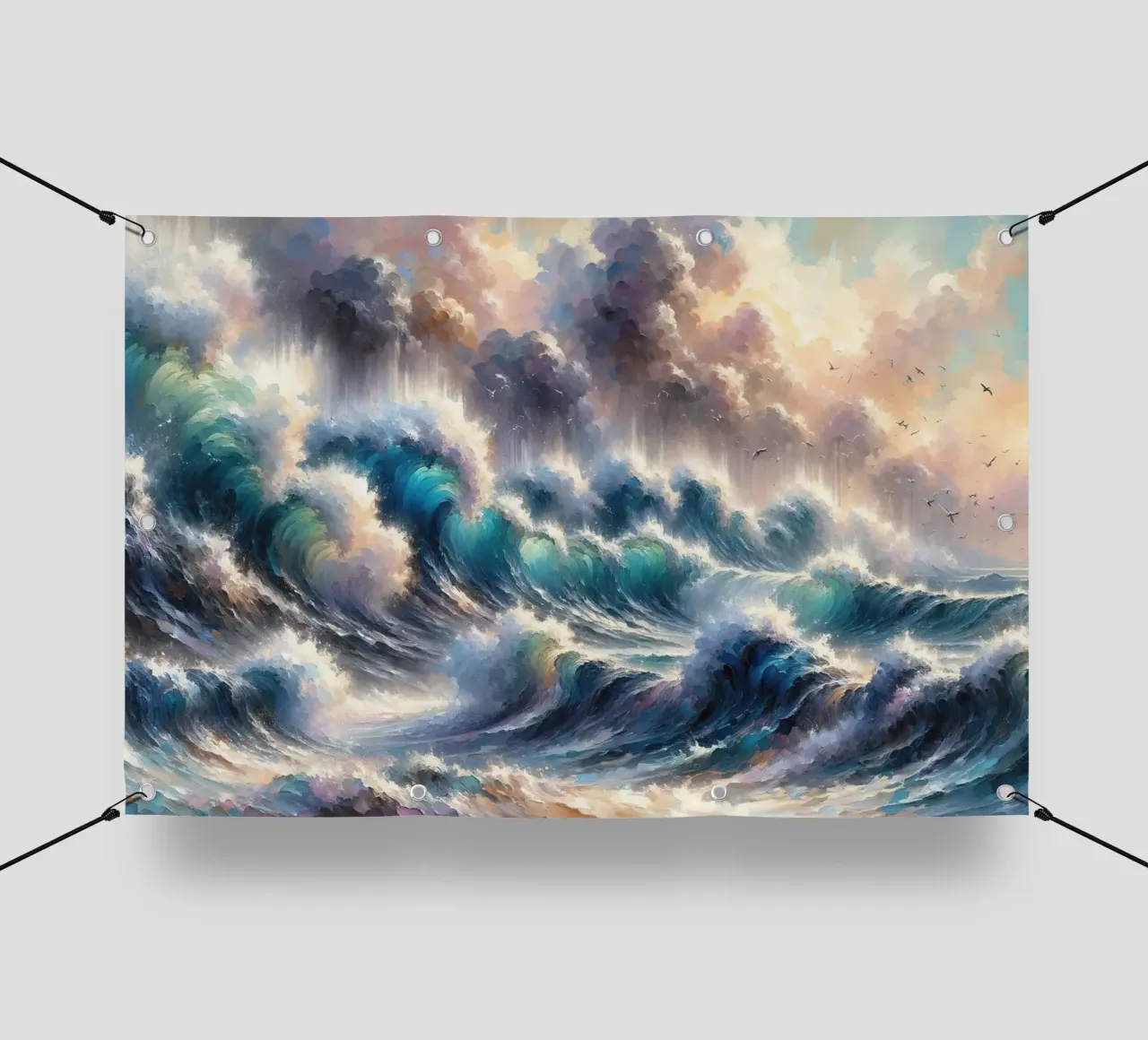 L'abbraccio dell'oceano telo in pvc da Chromatic Fusion Studio