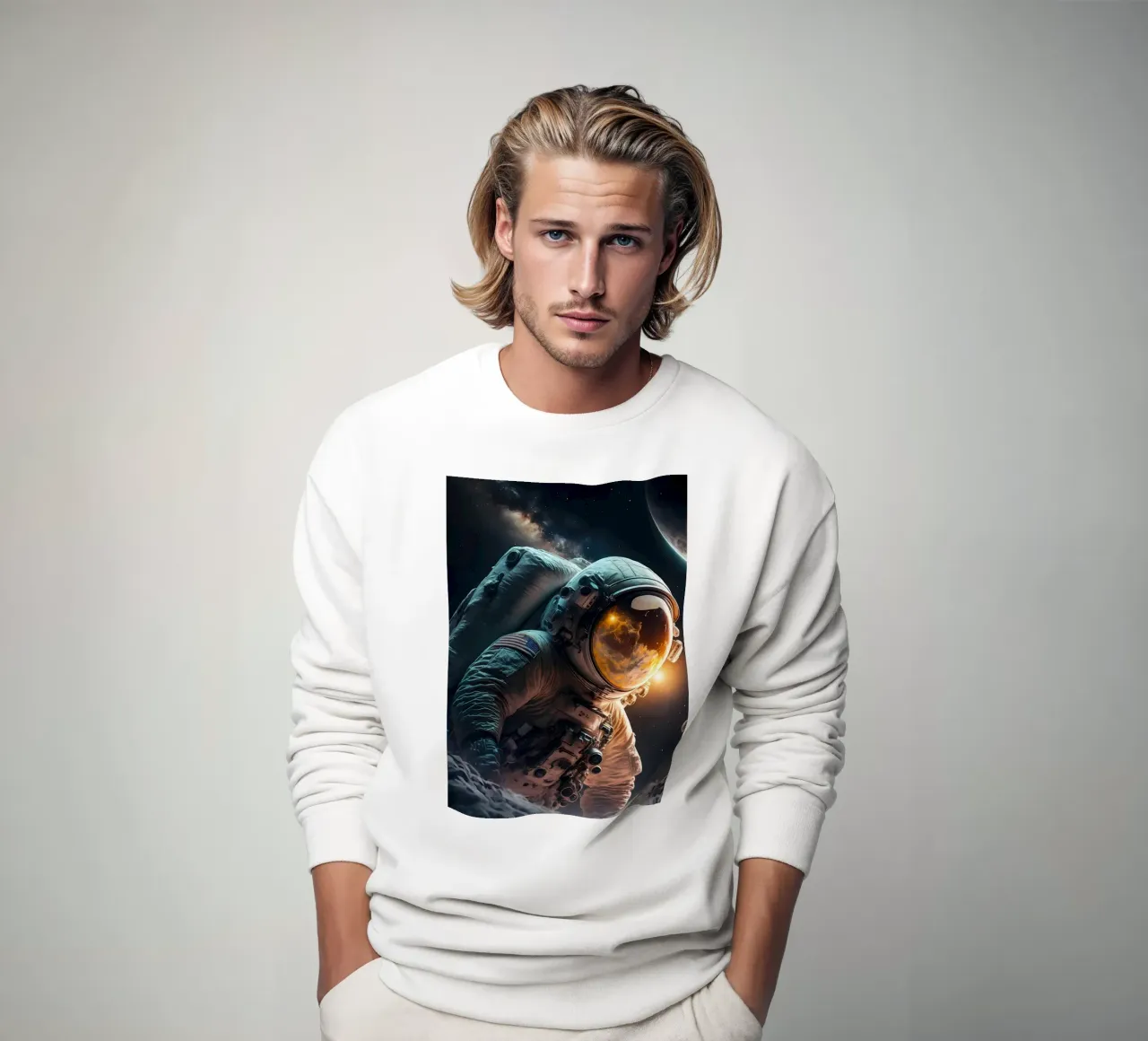 Astronauta en el espacio sudadera de Mikesell
