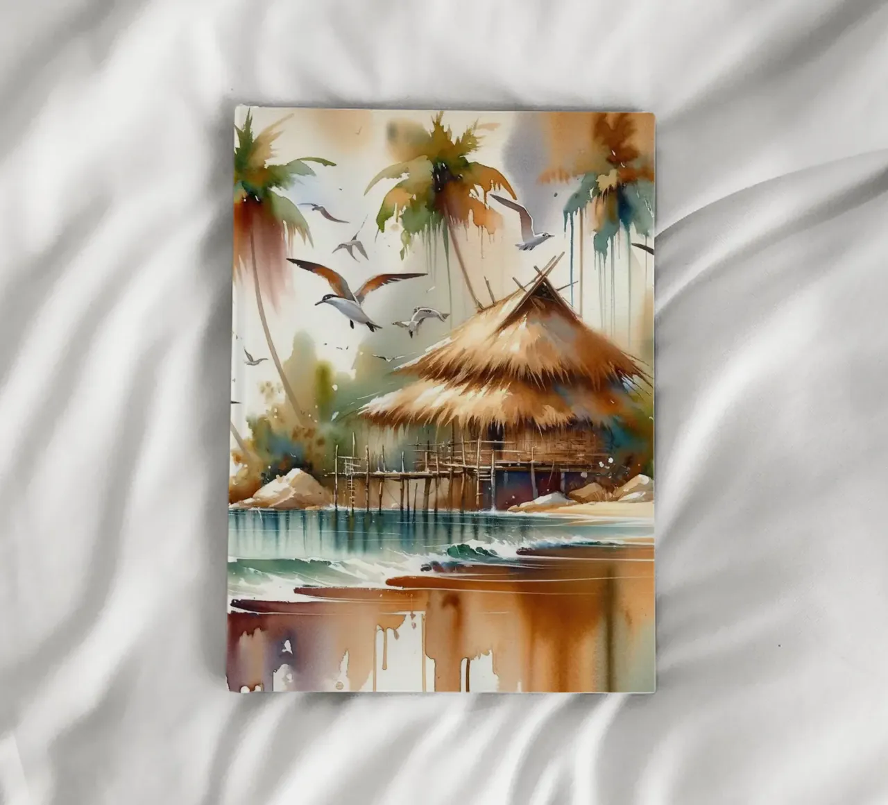 Island Serenity in Abstract Watercolor notebook by Chromatic Fusion Studio