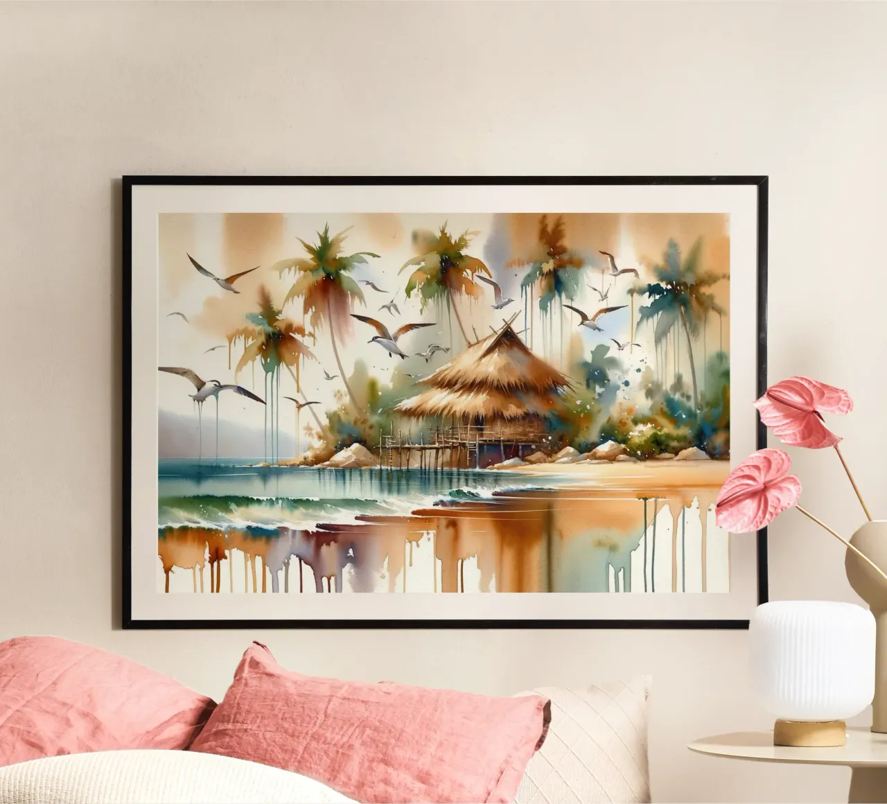 Island Serenity in Abstract Watercolor hahnemühle by Chromatic Fusion Studio