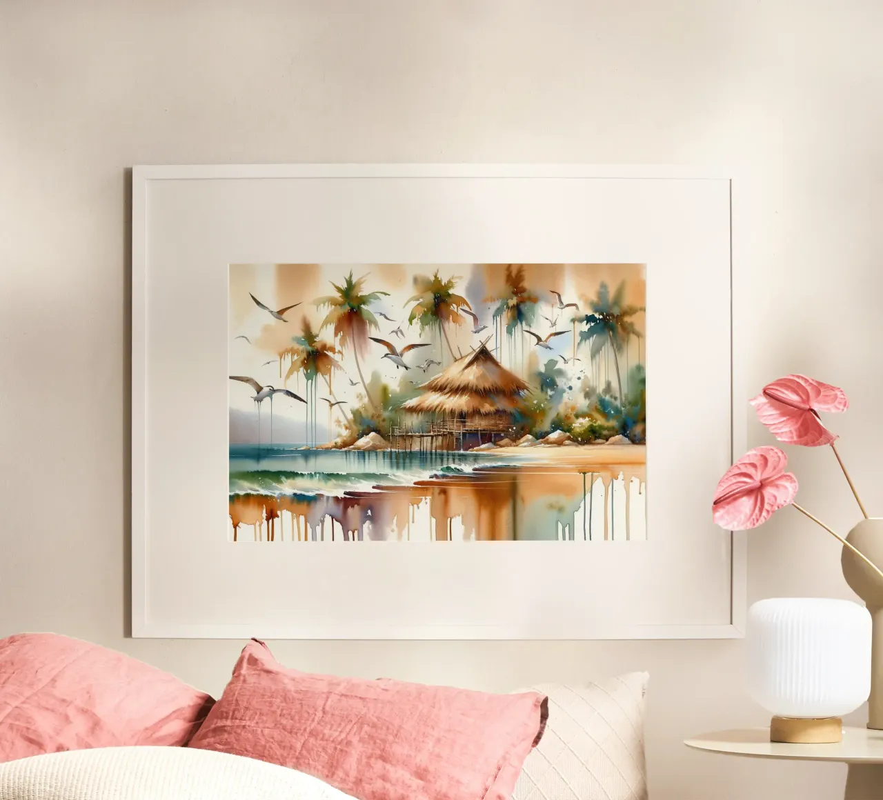 Island Serenity in Abstract Watercolor hahnemühle by Chromatic Fusion Studio