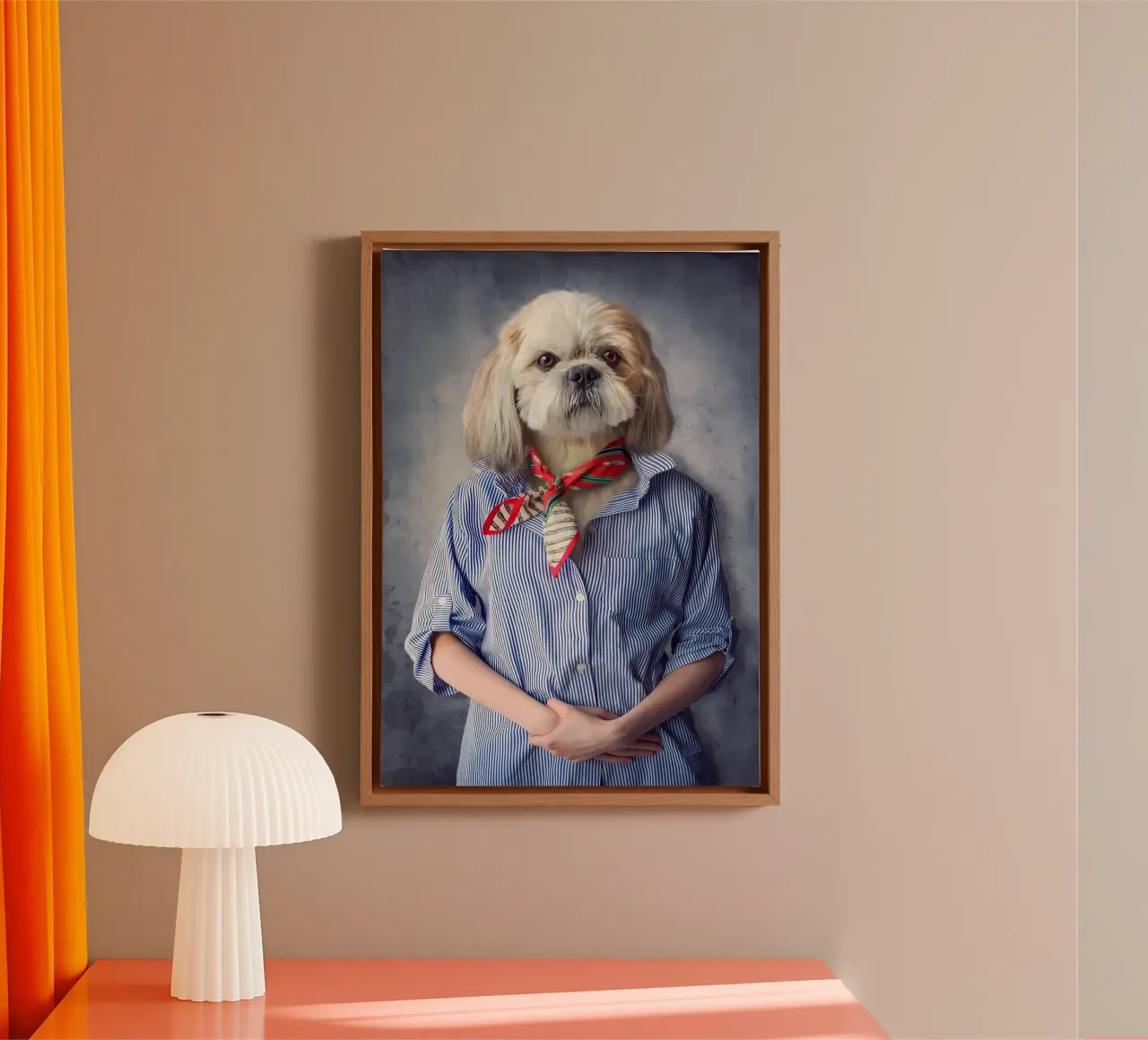 Hond in kleding canvas met Baklijst van Delaplane