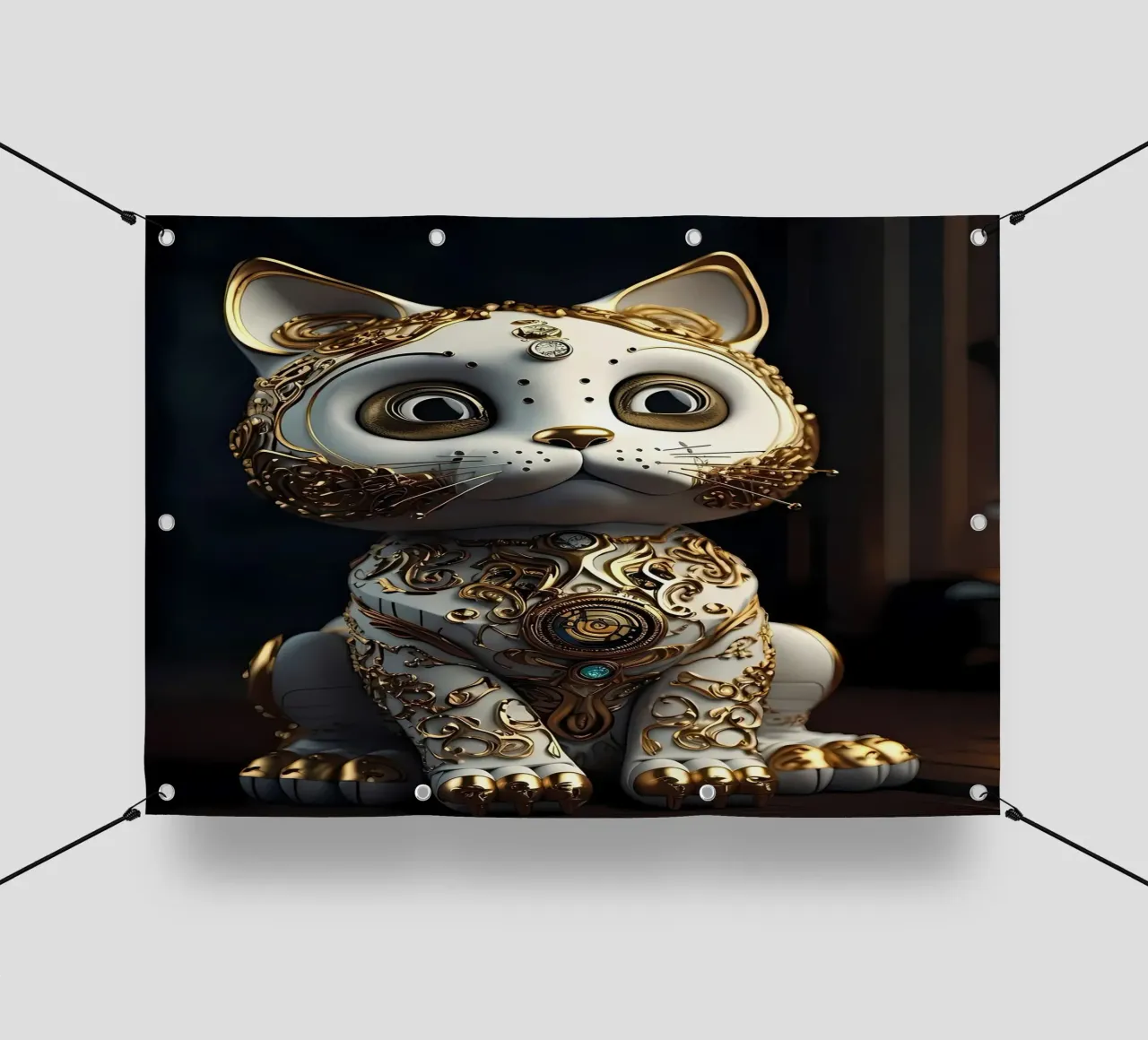 Gatto fortunato Japan Art telo in pvc da Mikesell
