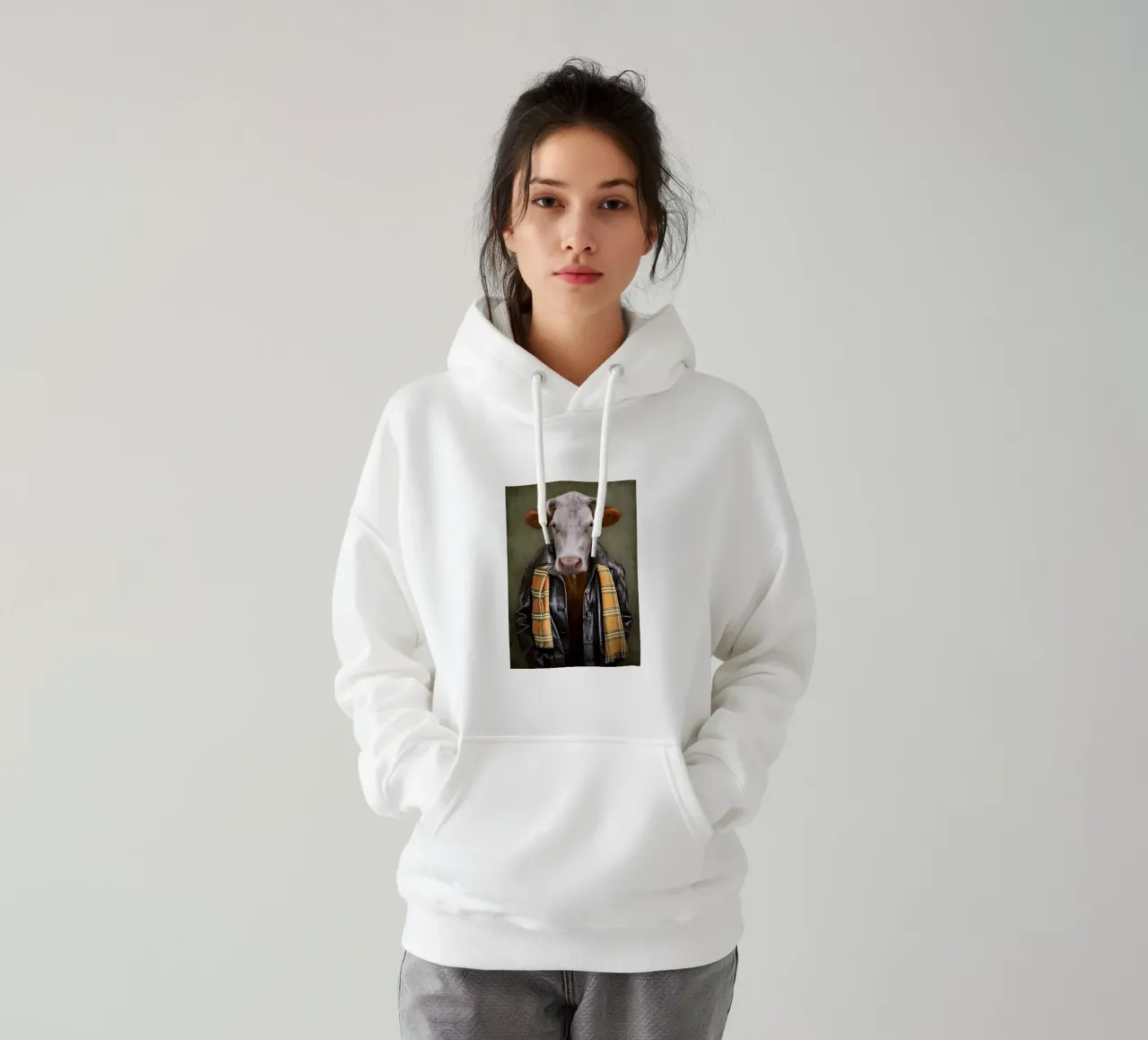 Mucca vestita felpa con cappuccio da Delaplane